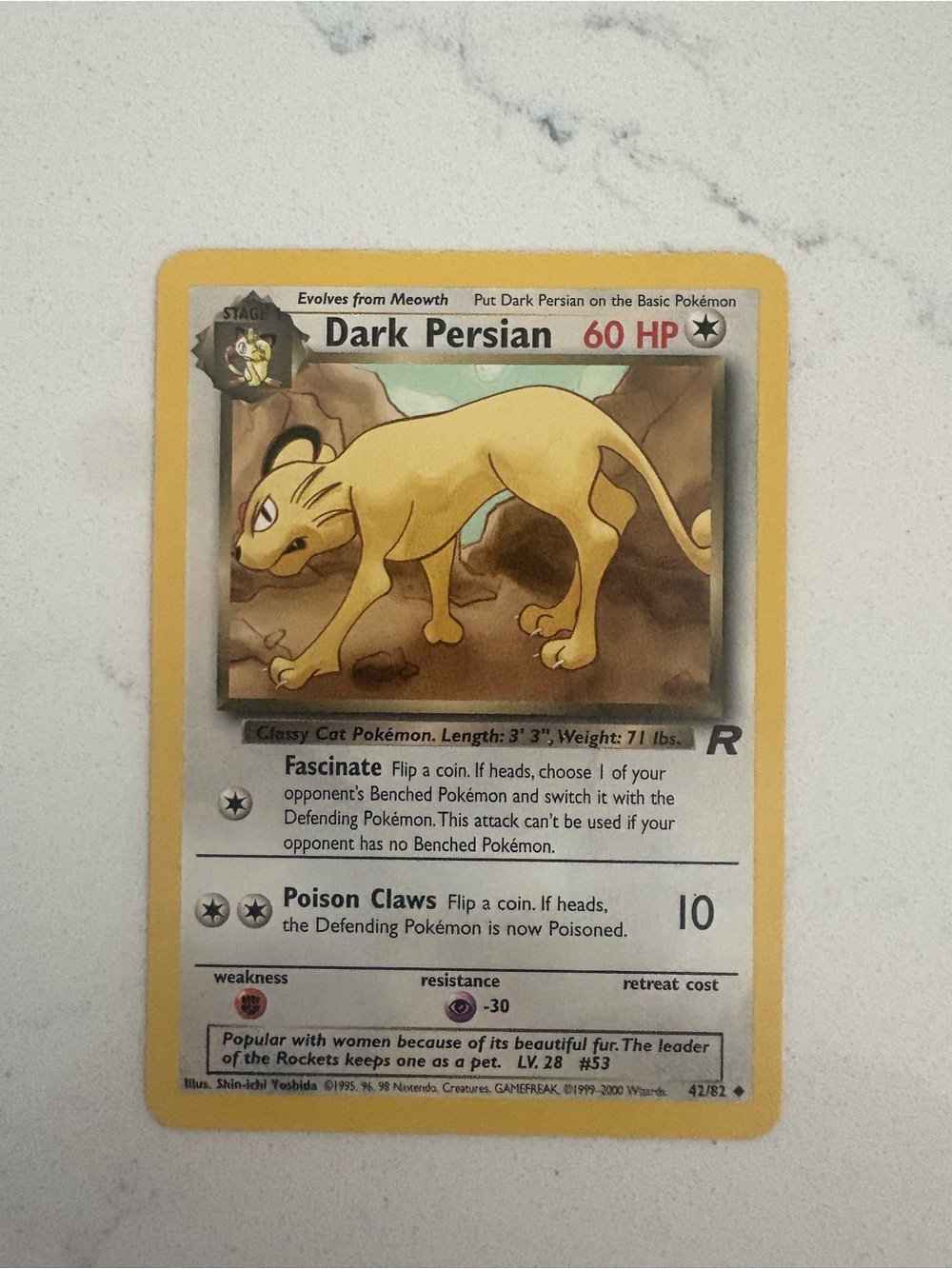 Dark Persian Pokémon Card - Team Rocket 2000 Set